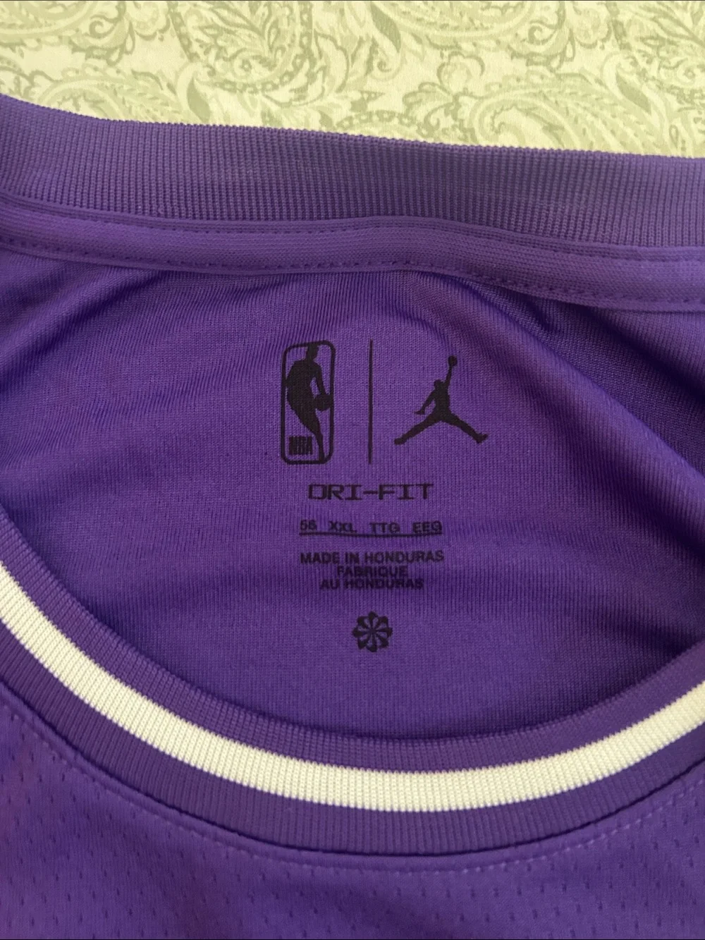 Jordan Los Angeles Lakers Purple and Yellow #23 Basketball Jersey